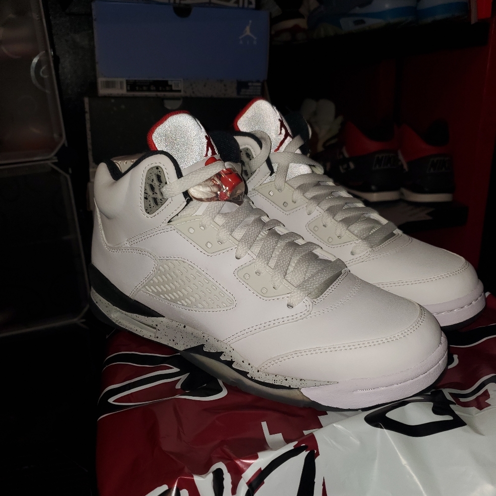 Air jordan 5 white cement gs